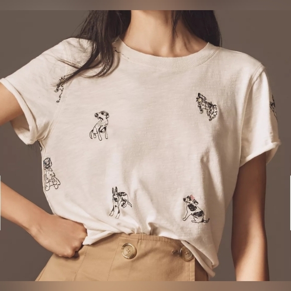 Anthropologie Tops - Anthropologie Maeve The Caitlin Embroidered Boxy Tee